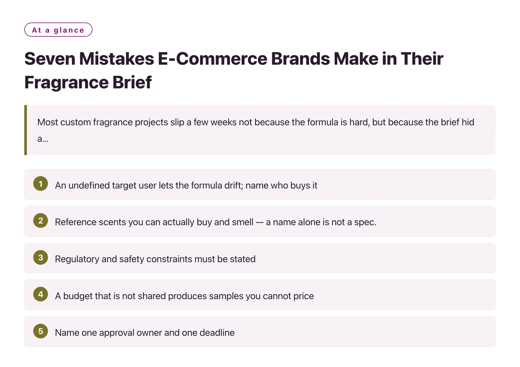 Seven Mistakes E-Commerce Brands Make in Their Fragrance Brief——全文要点速览